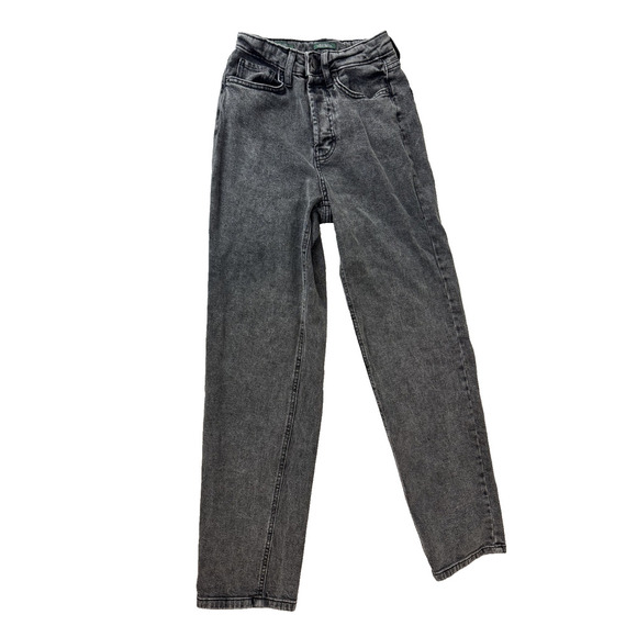 Wild Fable Super High-Rise Straight Jeans Black Grunge Button-Fly Size 0 - Picture 1 of 10
